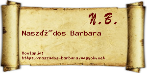 Naszádos Barbara névjegykártya